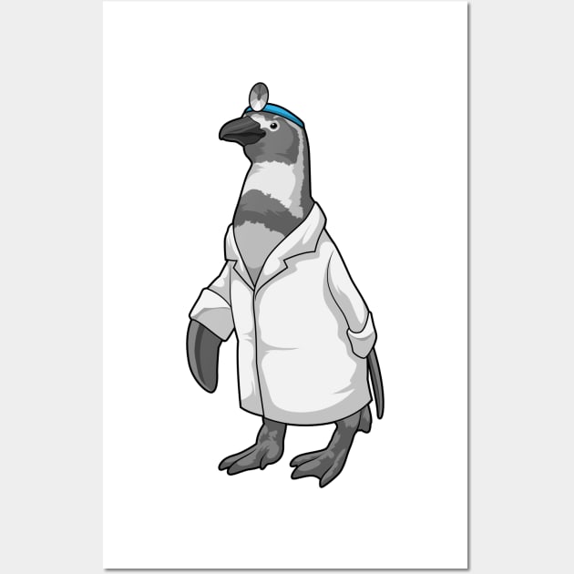 Penguin as Doctor with Doctor's coat Wall Art by Markus Schnabel